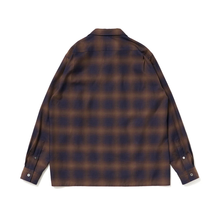 Riprap  OPEN COLLAR SH L/S (INDIGO SHADOW PATTERN) RRS2202 BROWN/INDIGO