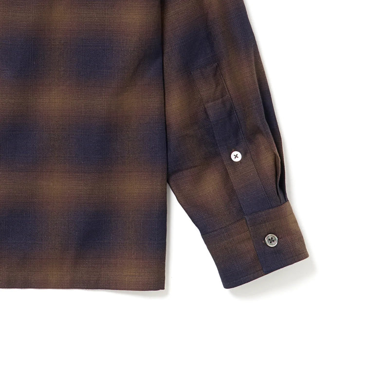 Riprap  OPEN COLLAR SH L/S (INDIGO SHADOW PATTERN) RRS2202 BROWN/INDIGO