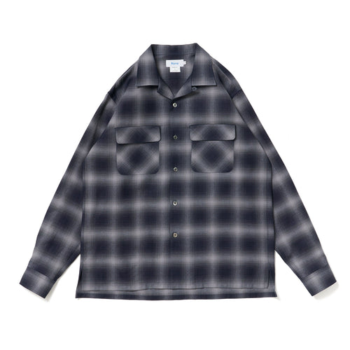 Riprap  OPEN COLLAR SH L/S (INDIGO SHADOW PATTERN) RRS2202 GRAY/INDIGO