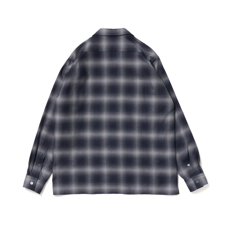 Riprap  OPEN COLLAR SH L/S (INDIGO SHADOW PATTERN) RRS2202 GRAY/INDIGO