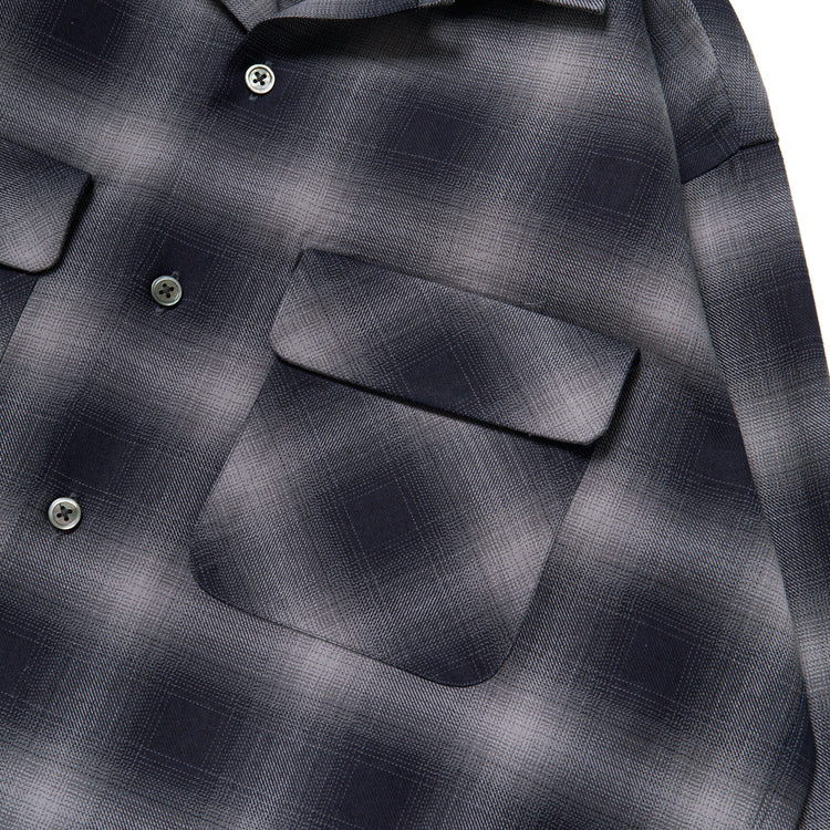 Riprap  OPEN COLLAR SH L/S (INDIGO SHADOW PATTERN) RRS2202 GRAY/INDIGO