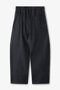 sage NATION BOX PLEAT TROUSER DENIM RAW BLACK