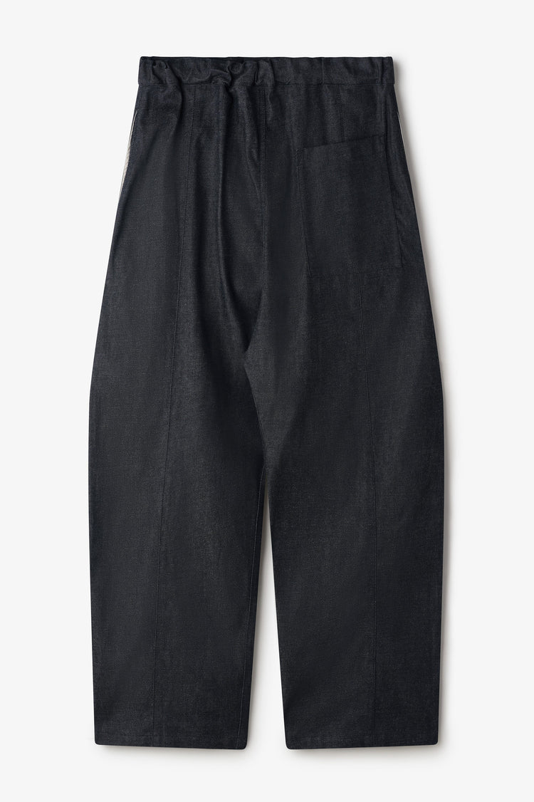 sage NATION BOX PLEAT TROUSER DENIM RAW BLACK