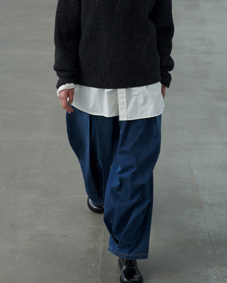 sage NATION  BOX PLEAT TROUSER BLACK