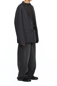 CODA BLACK WASHED DISTRESSED EXTENDED CUT LUFT JEANS