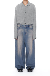 CODA DUST INDIGO ACID WASHED EXTENDED CUT LUFT JEANS