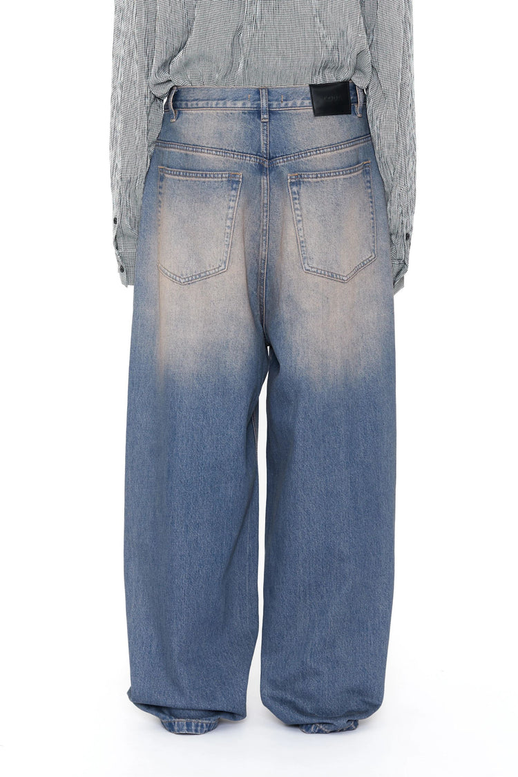CODA DUST INDIGO ACID WASHED EXTENDED CUT LUFT JEANS