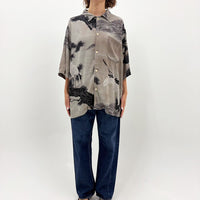 REMI RELIEF Crane Pattern Aloha Shirt RN30389013 GREY