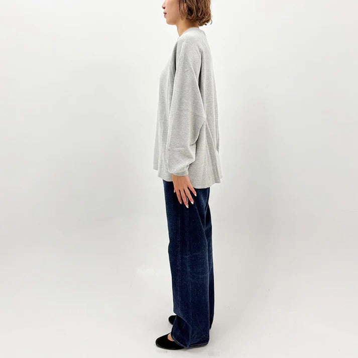 REMI RELIEF WタックヘンリーネックロンT  heathergray