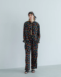 MEYAME  COZY PANTS (FLOWER) MEY-2319 BLACK