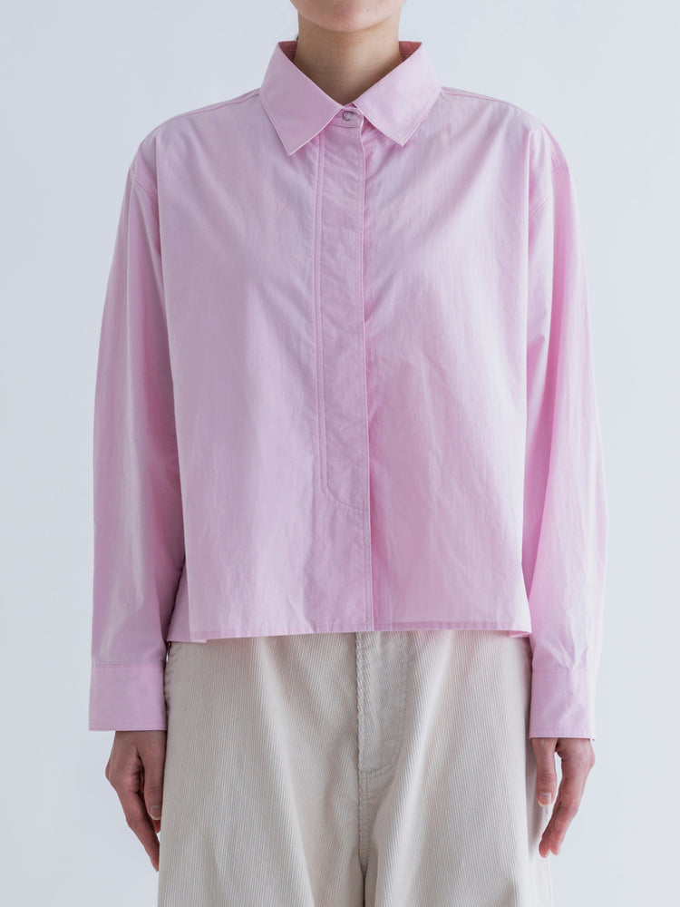 MEYAME  FLY FRONT SHORT SHIRTS BLUE