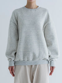 MEYAME  SWITCHING PATTERN SWEAT (BRUSHED LINING) HEATHER GREY