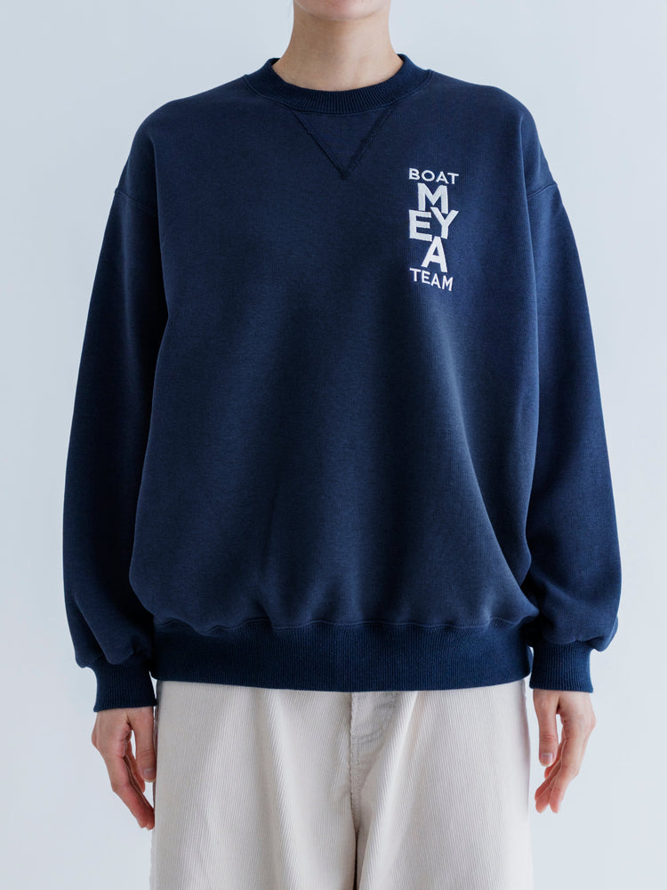 MEYAME NO.6 EMBROIDELY SWEAT (BRUSHED LINING) NAVY
