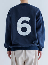 MEYAME NO.6 EMBROIDELY SWEAT (BRUSHED LINING) NAVY