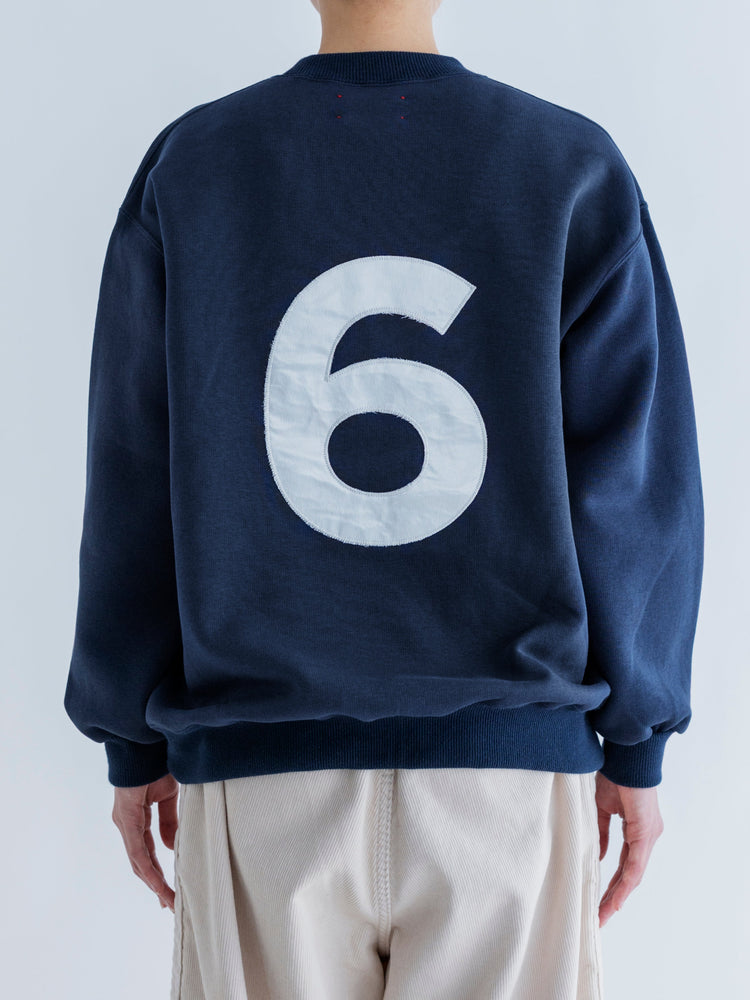 MEYAME NO.6 EMBROIDELY SWEAT (BRUSHED LINING) NAVY