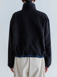 MEYAME  FLEECE SNAP SHORT JACKET BLACK