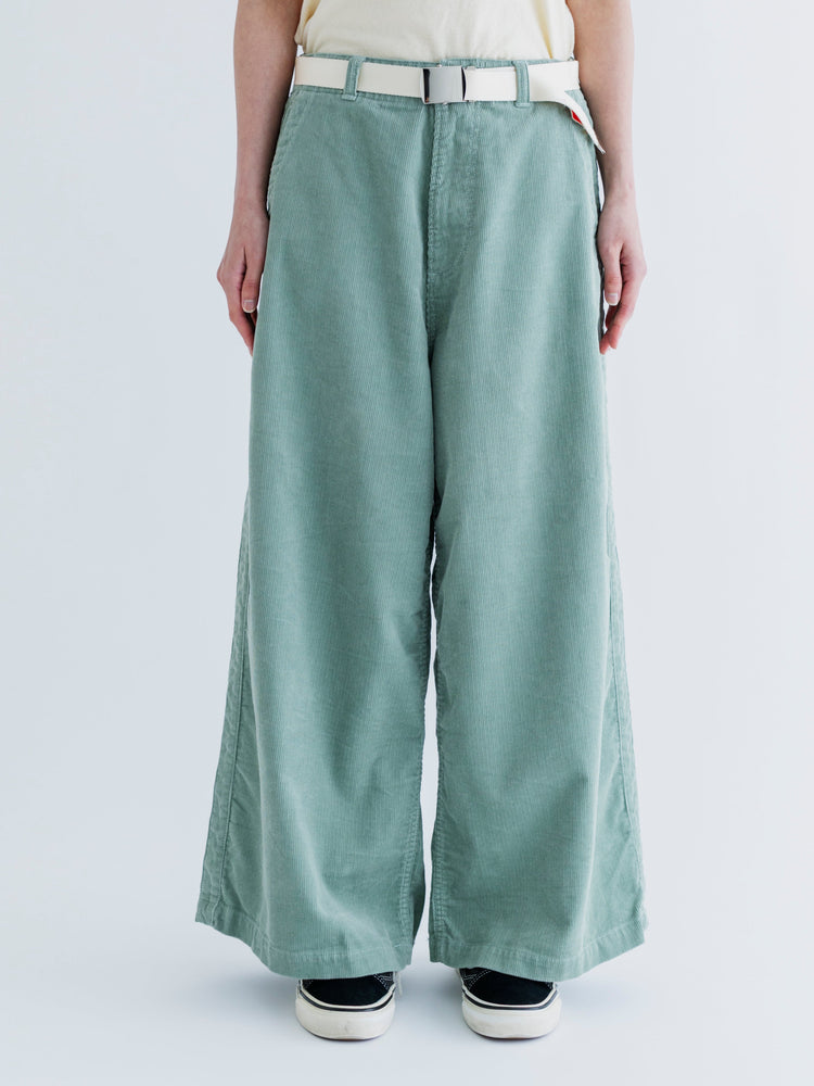 MEYAME / CORDUROY SIDE LINE WIDE PANTS GREEN