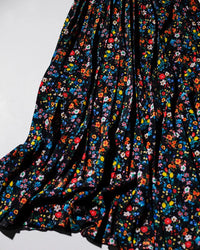 MEYAME  PLEATED SKIRT (FLOWER) MEY-2431 BLACK