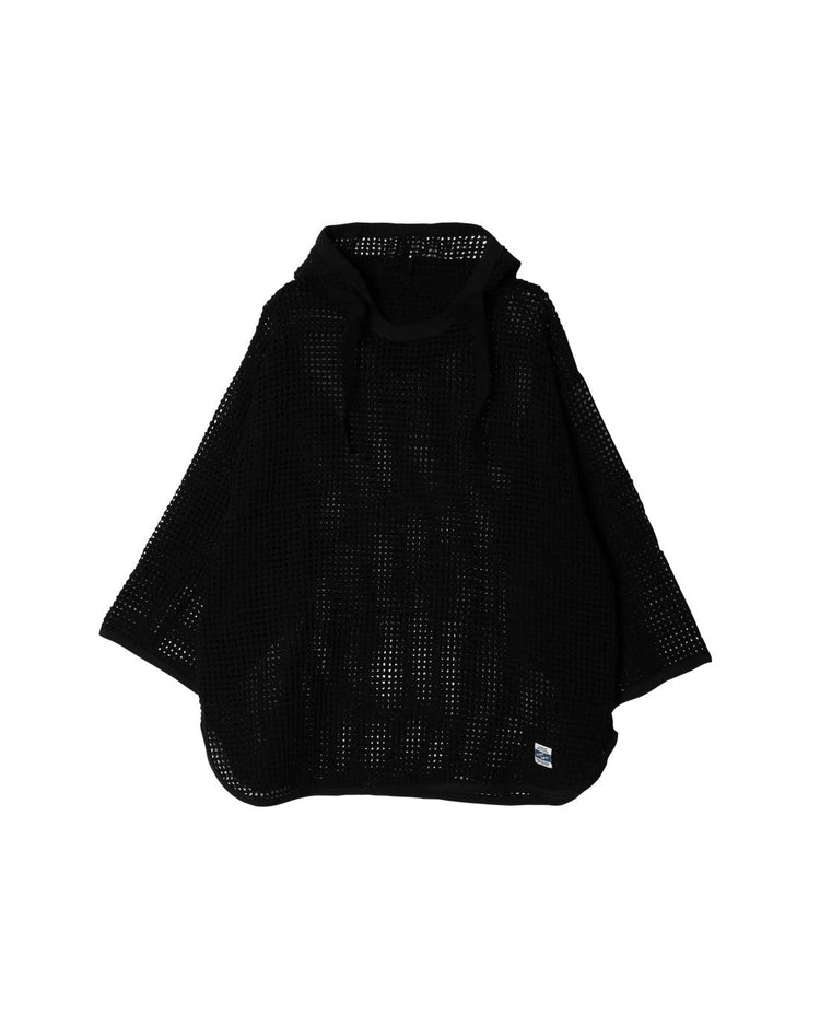ARMY TWILL / COTTON MESH HOODIE BLACK
