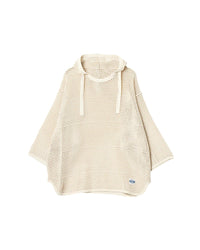 ARMY TWILL / COTTON MESH HOODIE ECRU