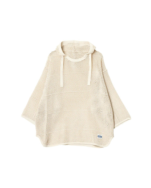 ARMY TWILL / COTTON MESH HOODIE ECRU