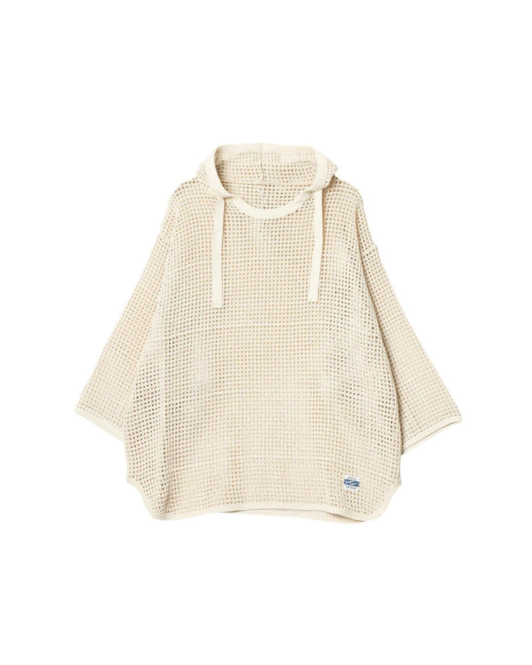 ARMY TWILL / COTTON MESH HOODIE ECRU