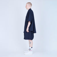 UNTRACE Knee Shorts _263 DARK NAVY / OLIVE