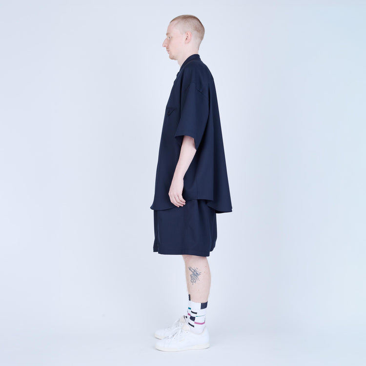UNTRACE Knee Shorts _263 DARK NAVY / OLIVE