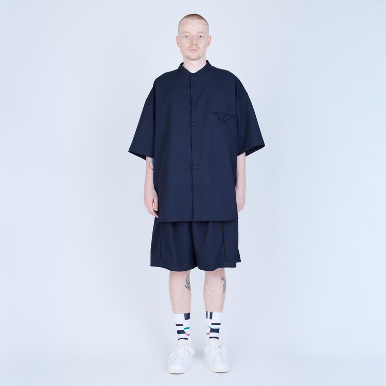 UNTRACE Knee Shorts _263 DARK NAVY / OLIVE