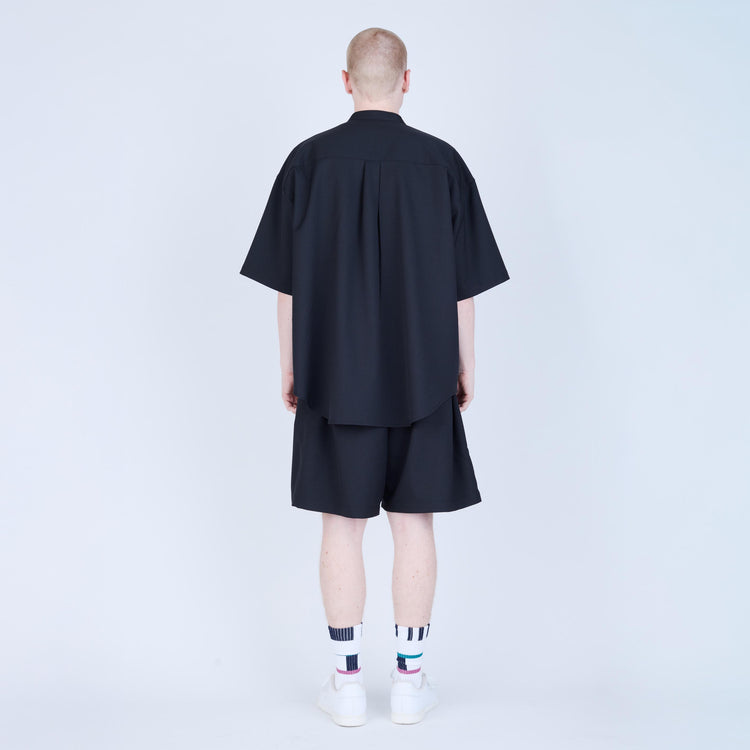 UNTRACE Knee Shorts _263 BLACK/DARK BROWN