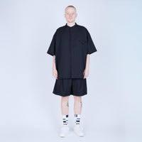UNTRACE Knee Shorts _263 BLACK/DARK BROWN