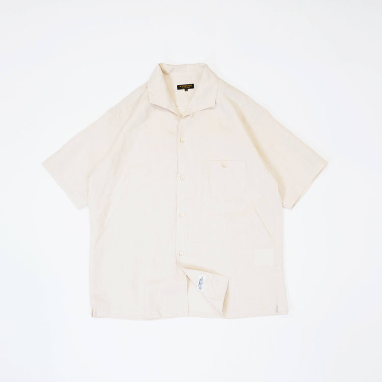 A VONTADE   Italian Open Collar Shirts SS VTD-0398-SH ECRU