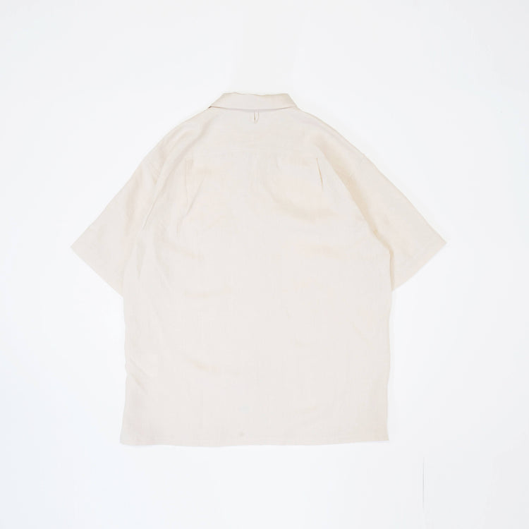 A VONTADE   Italian Open Collar Shirts SS VTD-0398-SH ECRU