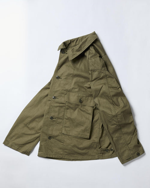 A VONTADE Naval Utility Jacket -Military Herinbone- #47 OLIVE