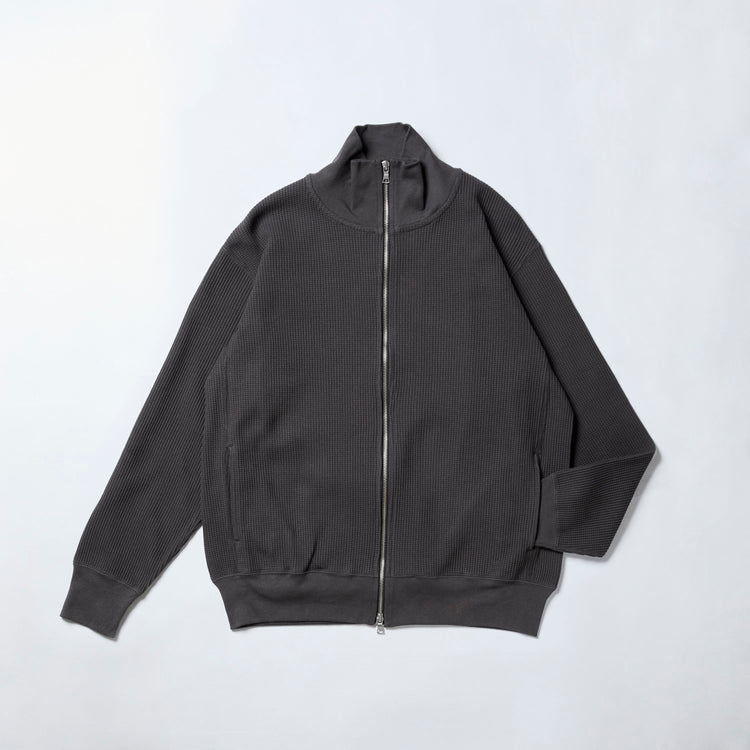 A VONTADE   Big Waffle Drivers Zip Cardigan VTD-0602-CS CHARCOAL