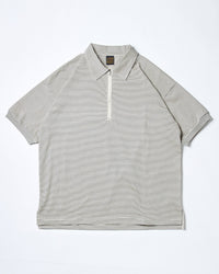 A VONTADE / Compact Border Half Zip Polo SS 1 ECRU*MARINE
