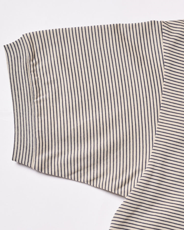 A VONTADE / Compact Border Half Zip Polo SS 1 ECRU*MARINE