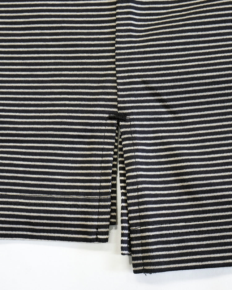 A VONTADE / Compact Border Half Zip Polo SS 9 BLACK*ECRU