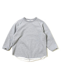 WALLA WALLA SPORT 9oz FLEECE 3/4 BASEBALL SWEAT H.GREY