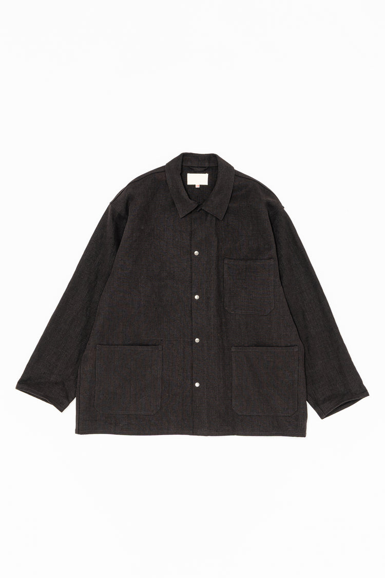 YOKO SAKAMOTO MAX HIGH COUNT HEMP WORK SHIRT BROWN YS-26AW-40