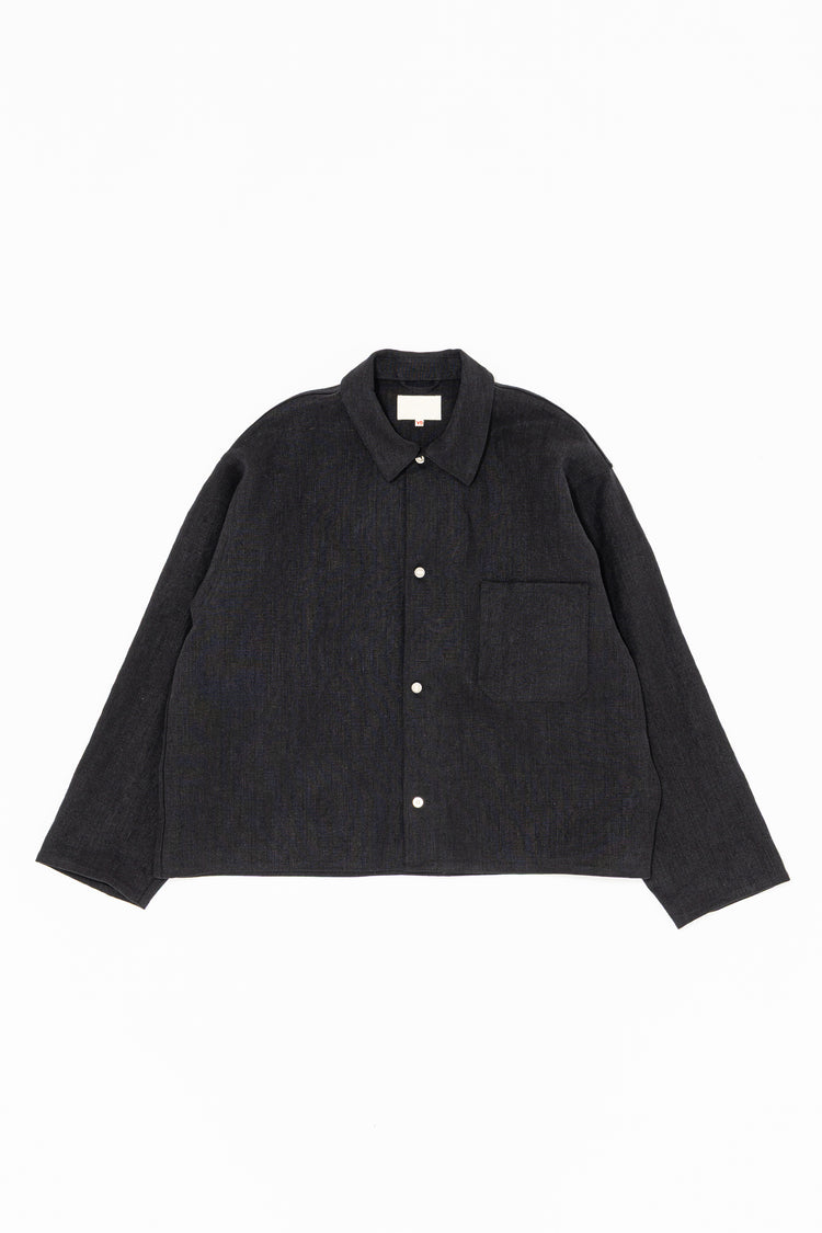 YOKO SAKAMOTO MAX HIGH COUNT HEMP WORK SHIRT SHORT BLACK YS-26AW-41
