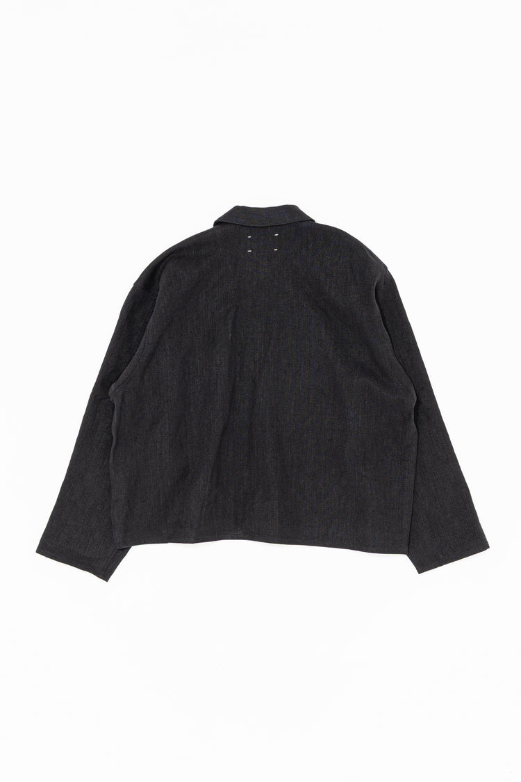 YOKO SAKAMOTO MAX HIGH COUNT HEMP WORK SHIRT SHORT BLACK YS-26AW-41