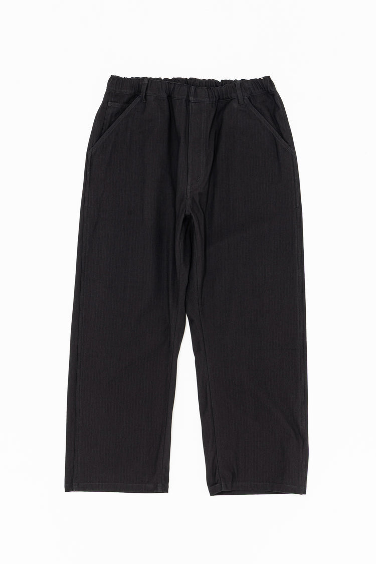 YOKO SAKAMOTO  COTTON RAYON HERRINGBONE WORK 5POCKET EASY PANTS BLACK YS-26AW-48