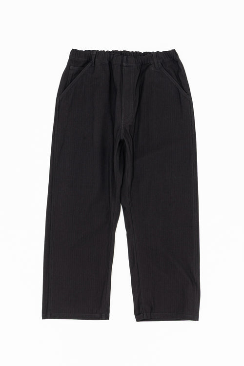 YOKO SAKAMOTO COTTON RAYON HERRINGBONE WORK 5POCKET EASY PANTS BLACK YS-26AW-48