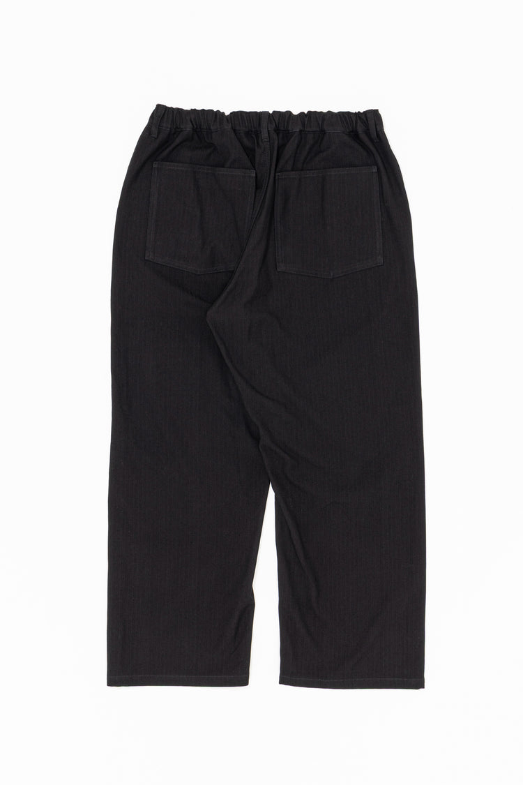 YOKO SAKAMOTO  COTTON RAYON HERRINGBONE WORK 5POCKET EASY PANTS BLACK YS-26AW-48