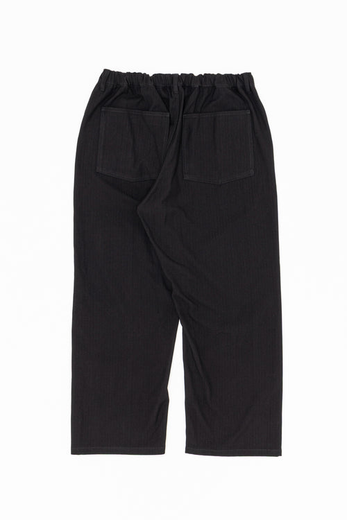 YOKO SAKAMOTO COTTON RAYON HERRINGBONE WORK 5POCKET EASY PANTS BLACK YS-26AW-48