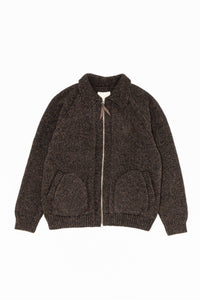 YOKO SAKAMOTO KNIT ZIP BLOUSON BROWN YS-26AW-85