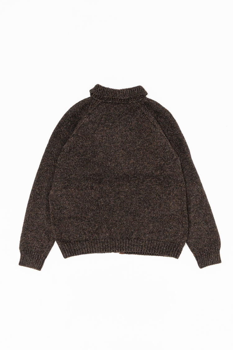 YOKO SAKAMOTO KNIT ZIP BLOUSON BROWN YS-26AW-85