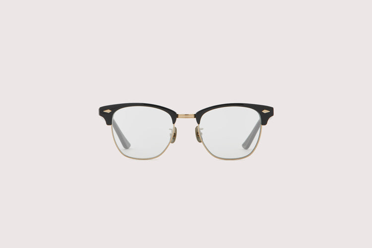NOCHINO OPTICAL YUGEN #1. GLOSS BLACK & CHAMPAGNE GOLD × CLEAR to GREY (Photochromic)