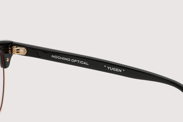 NOCHINO OPTICAL YUGEN #10. GLOSS BLACK & CHAMPAGNE GOLD × SAKURA to D.GREY (dimming)